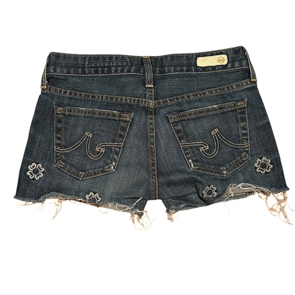 AG Adriano Goldschmied Tomboy cutoff denim shorts with embroidery - Picture 2 of 7